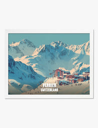 Verbier Alpine Escape Art Print White