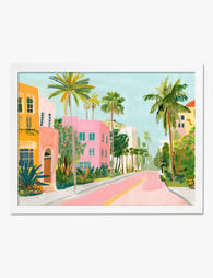 Miami Pastel Paradise Art Print White