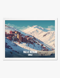 Snowy Valle Nevado Vista Art Print White