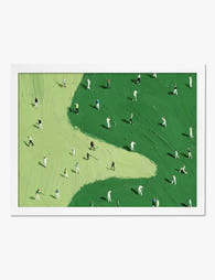 Dynamic Golfers’ Gathering Art Print White