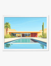 Palm Springs Modern Oasis Art Print White