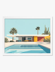 Palm Springs Modern Oasis Art Print White