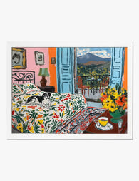 Matisse Inspired Bedroom View Art Print White