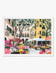 Mallorca Flower Market Art Print White
