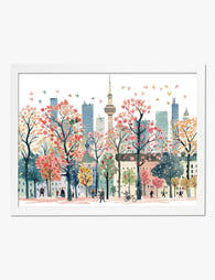 Tokyo in Spring Bloom Art Print White