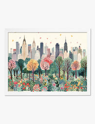 Central Park Skyline Art Print White