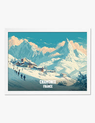 Chamonix Alpine Escape Art Print White