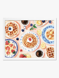 Sunny Brunch Table Art Print - White