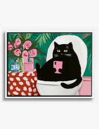Cat’s Me Time Retreat Canvas Print White