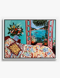 Matisse Inspired Seaside Retreat Canvas Print White
