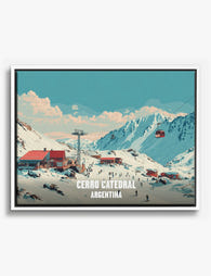 Cerro Catedral Ski Escape Canvas Print White