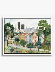 Painted Ladies City Vibe Canvas Print White
