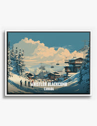 Whistler Winter Village Canvas Print White