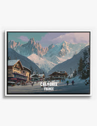 Chamonix Winter Escape Canvas Print White