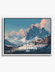 Cortina d’Ampezzo Peaks Canvas Print White