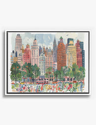 New York in Bloom Canvas Print White
