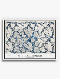 William Morris Wallflower Blue Canvas Print White