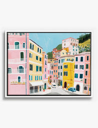 Vibrant Italian Streets Canvas Print White