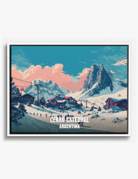 Cerro Catedral Ski Village Canvas Print White