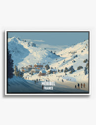 Snowy Méribel Escape Canvas Print White