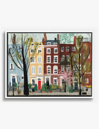 London Townhouses Canvas Print White
