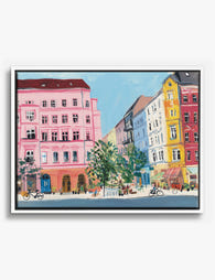 Berlin Color Block Street Canvas Print White