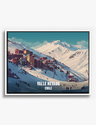 Snowy Valle Nevado Vista Canvas Print White