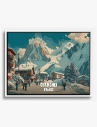 Chamonix Alpine Escape Canvas Print White