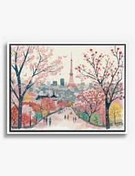 Tokyo Spring Stroll Canvas Print White
