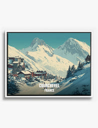 Courchevel Alpine Escape Canvas Print White