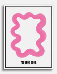 Pink Wavy Confidence Frame Canvas Print White