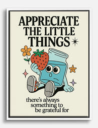 Grateful Little Moments Canvas Print White