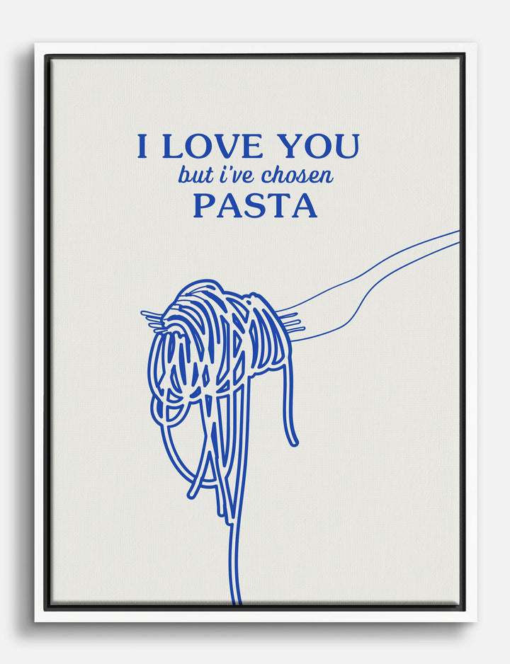 Pasta Over Everything Canvas Print White