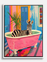 Zebra Soak Sanctuary Canvas Print White