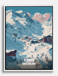 Verbier Winter Escape Canvas Print White