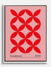 Modern Bauhaus Geometry Canvas Print - White