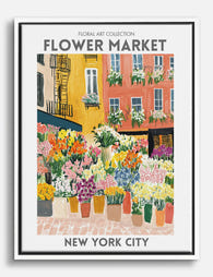 New York Floral Vibes Canvas Print White
