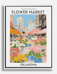 Oklahoma Flower Market Delight Canvas Print White