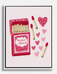 Perfect Match Love Box Canvas Print White
