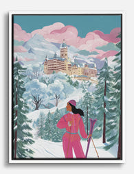 Alpine Adventure View Canvas Print White