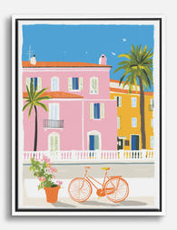 French Riviera Sunlight Canvas Print White