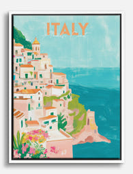 Amalfi Coast Escape Canvas Print White