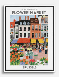 Brussels Flower Vibes Canvas Print White