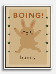 Boing Bunny Joy Canvas Print White