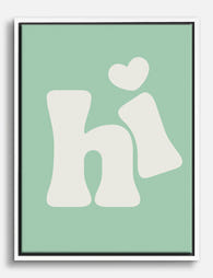 Playful Hi in Mint Canvas Print White