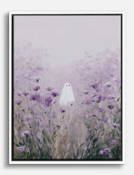 Lavender Ghost in Bloom Canvas Print White