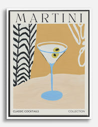 Modern Martini Vibes Canvas Print White