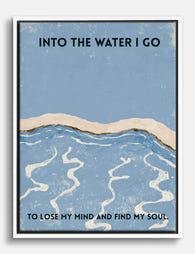 Find My Soul by the Shore Canvas Print White