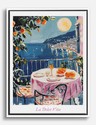 Moonlit Sicilian Delight Canvas Print White