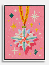 Festive Starburst Ornament Canvas Print White
